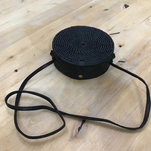 Rattan handbag black lined. BRAND NEW/ NO FURTHER MARKDOWNS